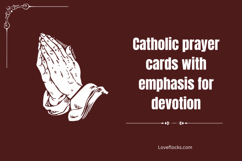 Catholic prayer cards with emphasis for devotion