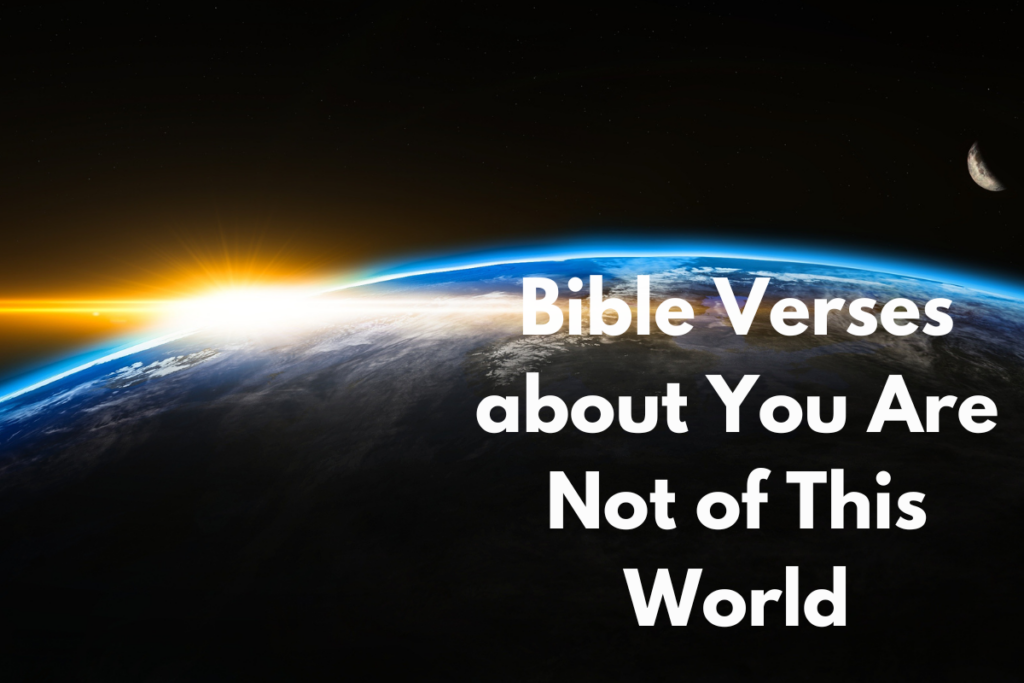 Bible Verses about You Are Not of This World