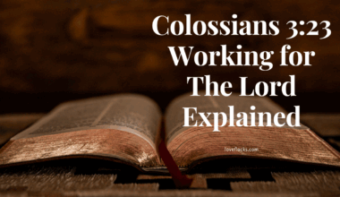 Colossians 3:23 Working for The Lord Explained