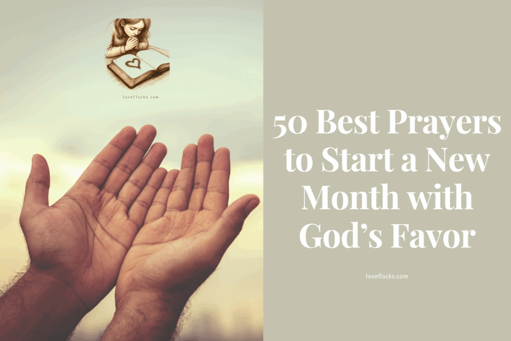 A person lifting hands in prayer at sunrise, symbolizing new month blessings and divine favor.