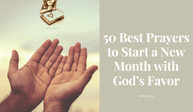 A person lifting hands in prayer at sunrise, symbolizing new month blessings and divine favor.