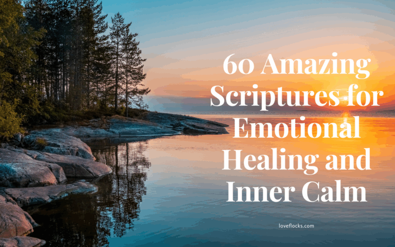 Open Bible beside calm waters symbolizing emotional healing and inner peace