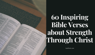 A Bible page and a highlight of Verses about Strength Through Christ