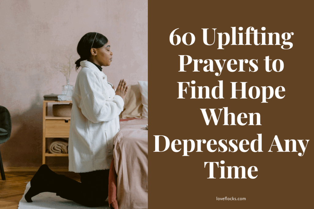 A person kneeling in prayer under a soft sunrise, symbolizing hope rising through depression