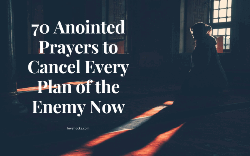 A person standing in prayer as dark clouds part above them