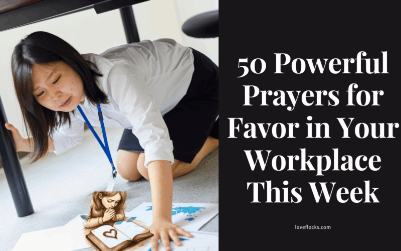 A Christian professional praying at their desk, seeking God’s favor in the workplace.
