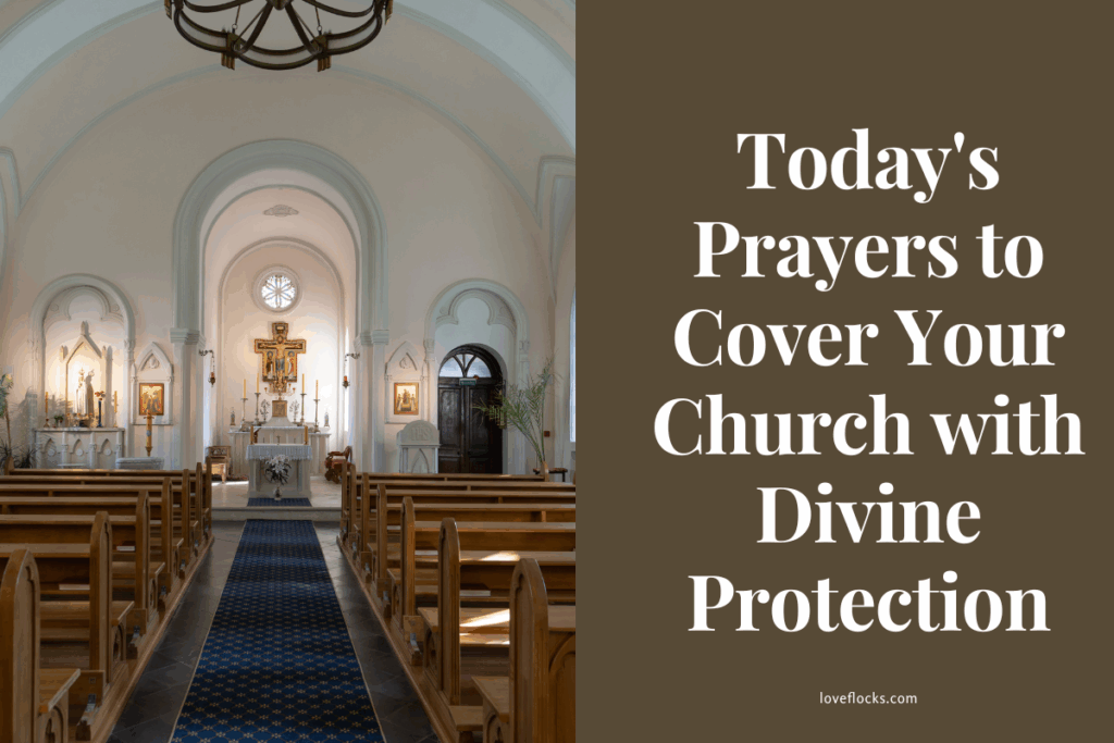 A church covered in light, symbolizing divine protection through prayer
