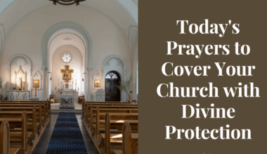 A church covered in light, symbolizing divine protection through prayer