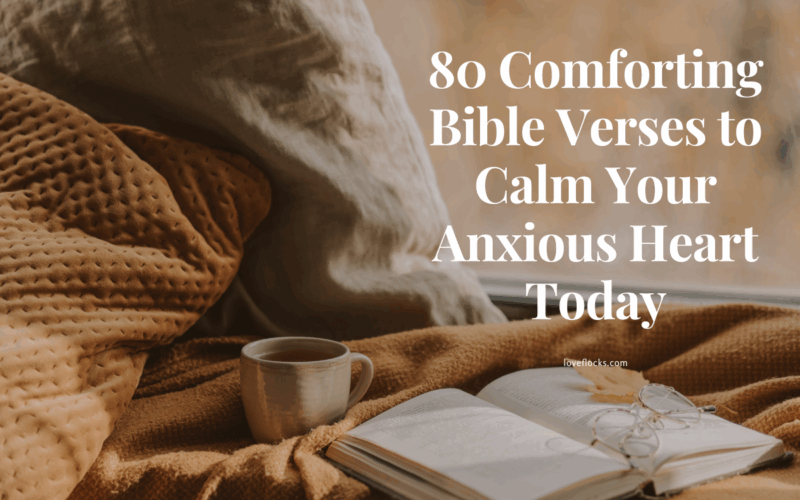 A peaceful setting with an open Bible, a lit candle, and a cozy blanket near a window