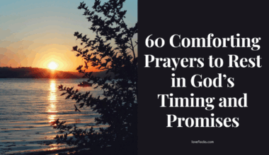 A peaceful sunrise over a calm lake, symbolizing resting in God’s perfect timing and promises.