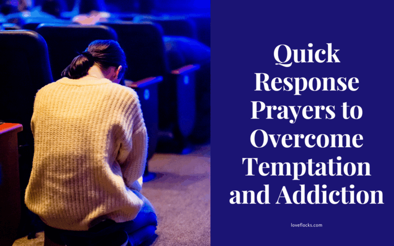 A person kneeling in prayer seeking strength to overcome temptation