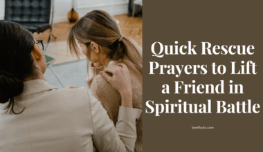 A person kneeling in prayer with their hand on a friend’s shoulder