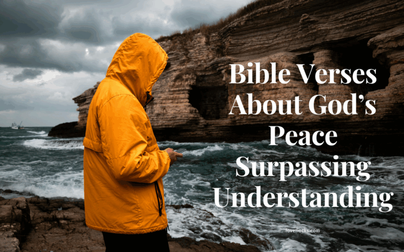 A person standing in peace during a storm, representing God's peace that surpasses understanding.