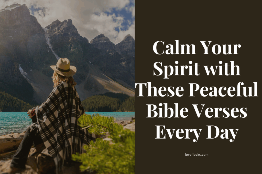 A peaceful mountain lake at sunrise representing calmness and stillness from God's Word.