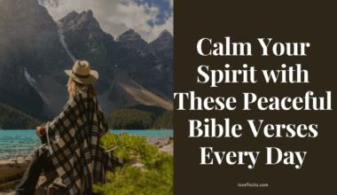 A peaceful mountain lake at sunrise representing calmness and stillness from God's Word.