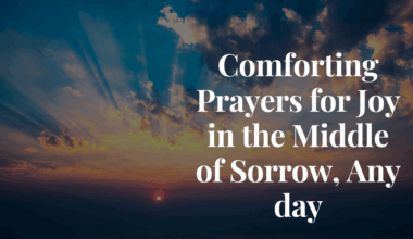A hopeful sunrise breaking through a dark cloudy sky, symbolizing joy in sorrow.