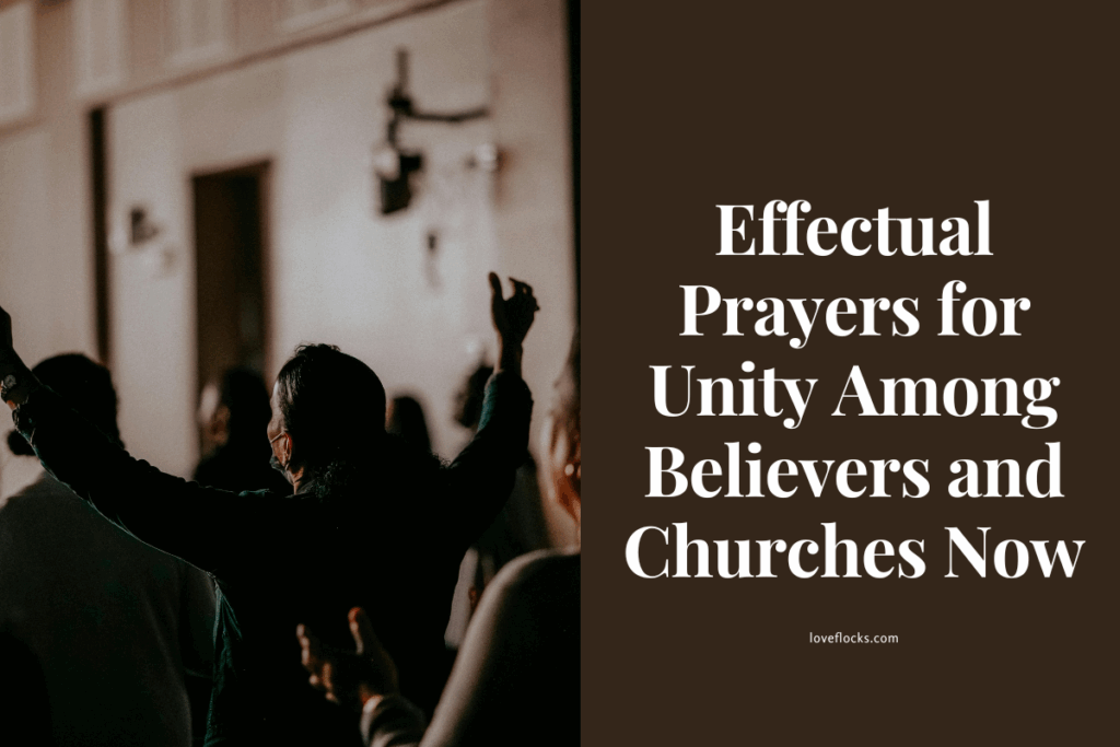 Group of believers from different churches praying together in unity