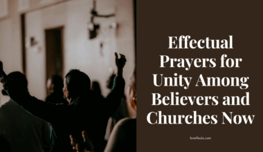 Group of believers from different churches praying together in unity