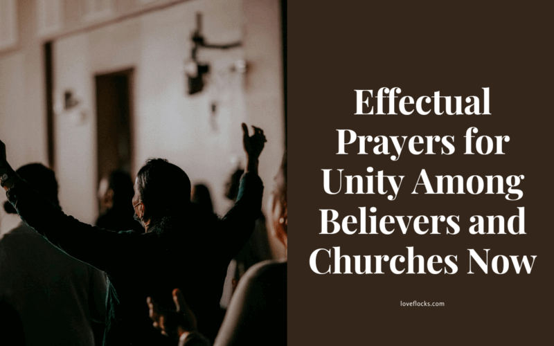 Group of believers from different churches praying together in unity