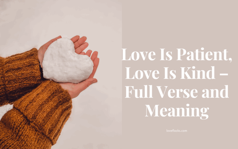 Two hands holding a heart-shaped ice page with 1 Corinthians 13 highlighted.