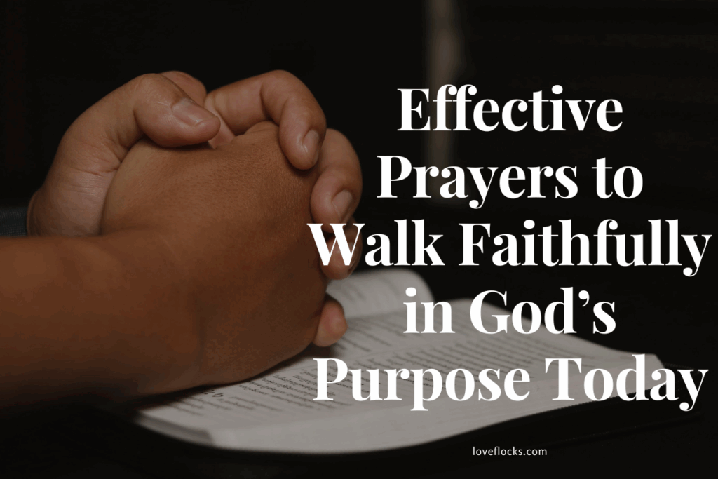 Open Bible and journal with hands folded in deep prayer