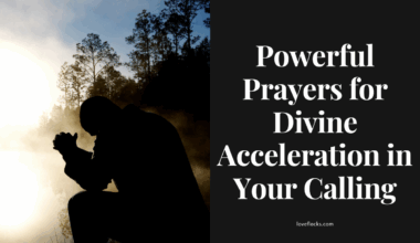 A believer praying fervently under an open heaven