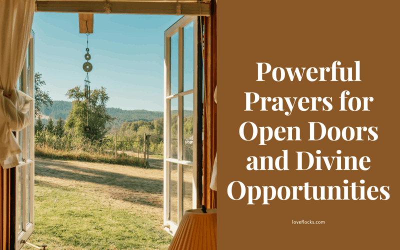 An open door shining with heavenly light in a peaceful field