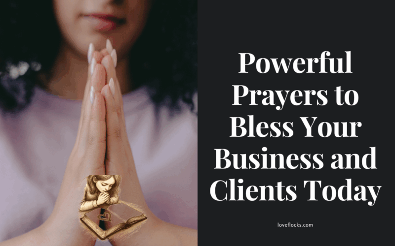 Hands put together in prayer over a business meeting with clients