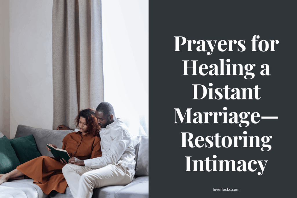 Couple praying together to restore love and healing in a distant marriage