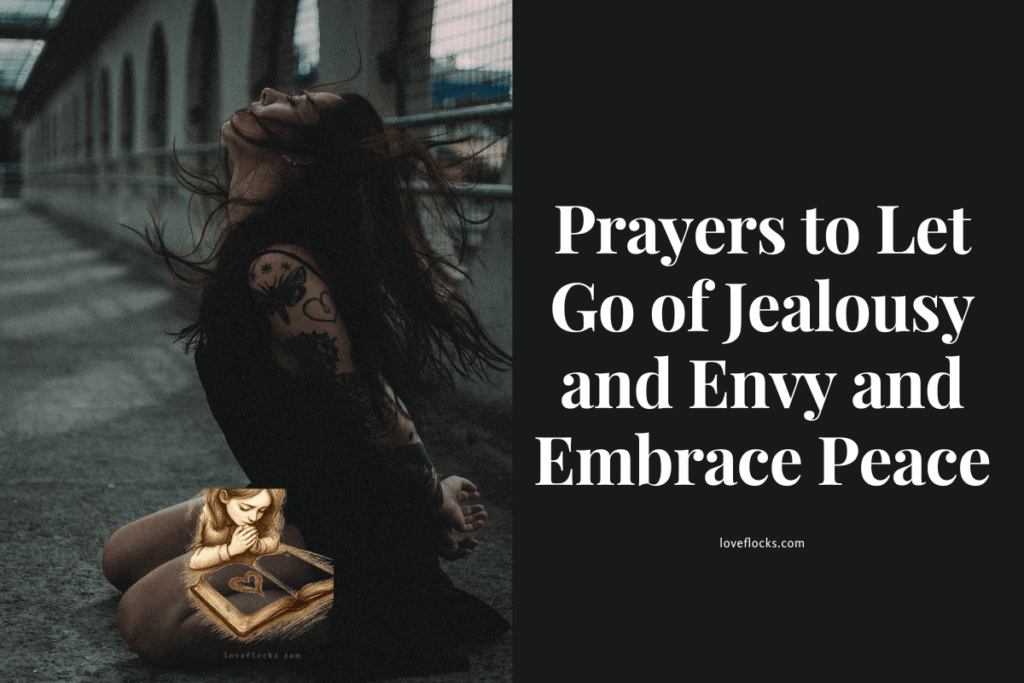  A girl kneeling in prayer, releasing jealousy.