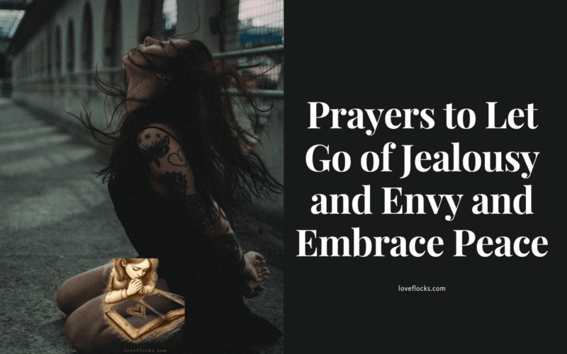 A girl kneeling in prayer, releasing jealousy.