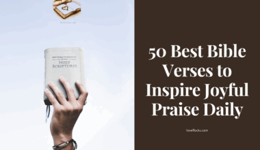 The holy Bible lifted up in praise to God.