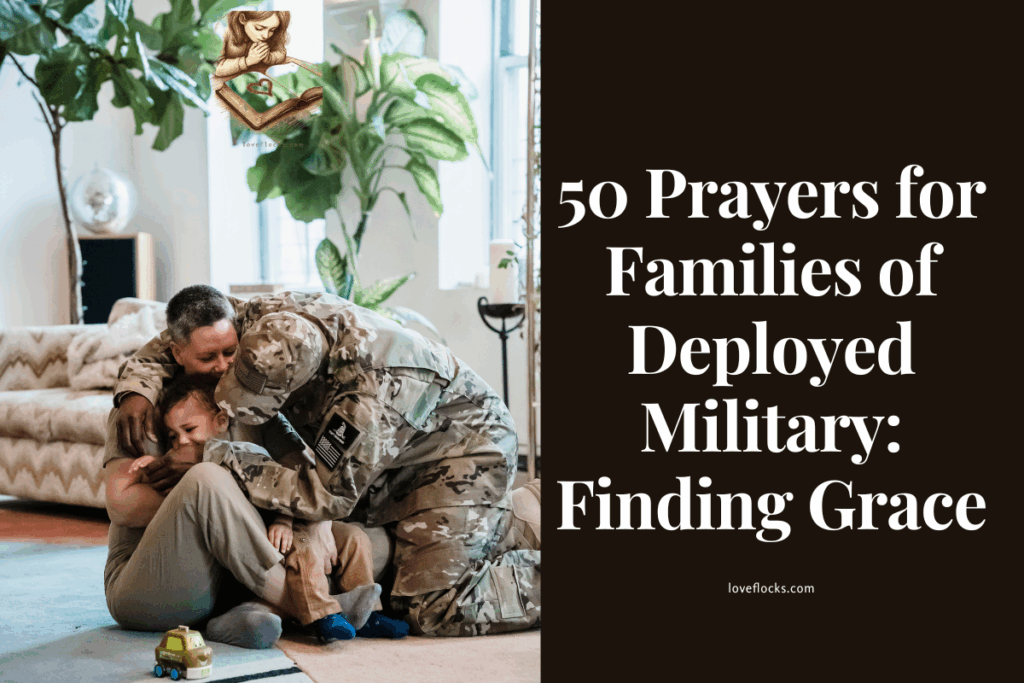 A military family praying together showing massive love.