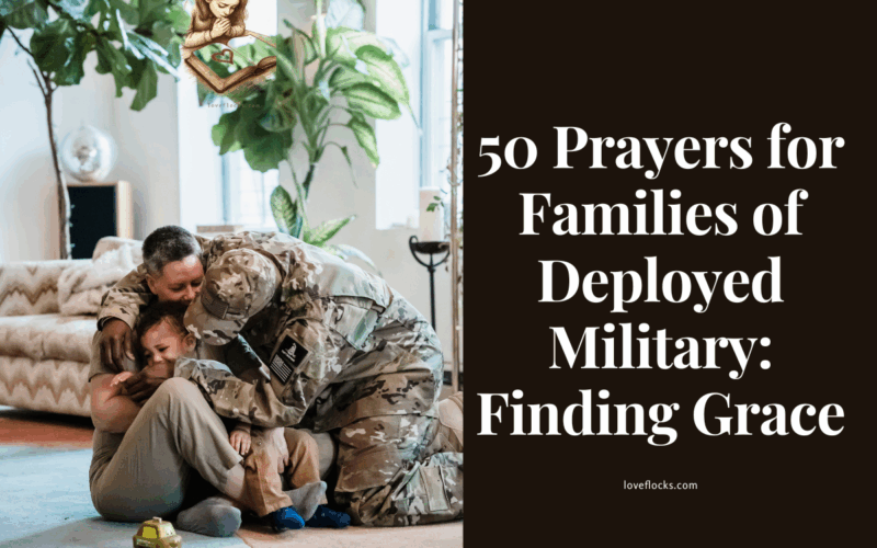 A military family praying together showing massive love.