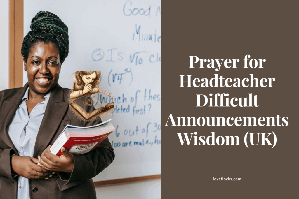 Prayers for Headteacher Difficult Announcements Wisdom (UK)