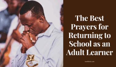 An adult praying for grace and knowledge to return to school.