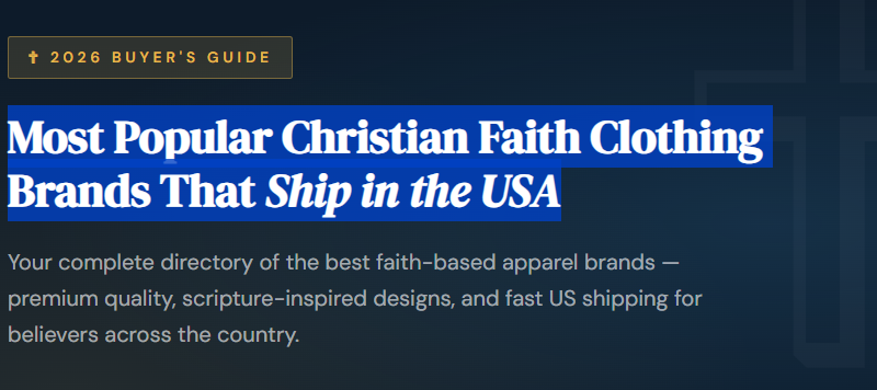 Most Popular Christian Faith Clothing Brands That Ship in the USA