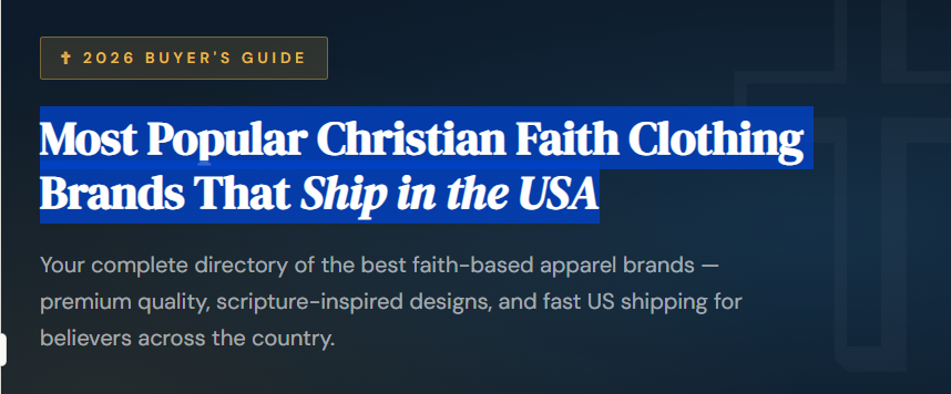 Most Popular Christian Faith Clothing Brands That Ship in the USA
