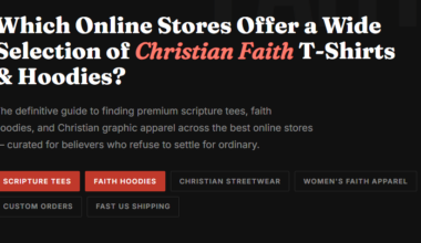 Which Online Stores Offer a Wide Selection of Christian Faith T-Shirts & Hoodies?